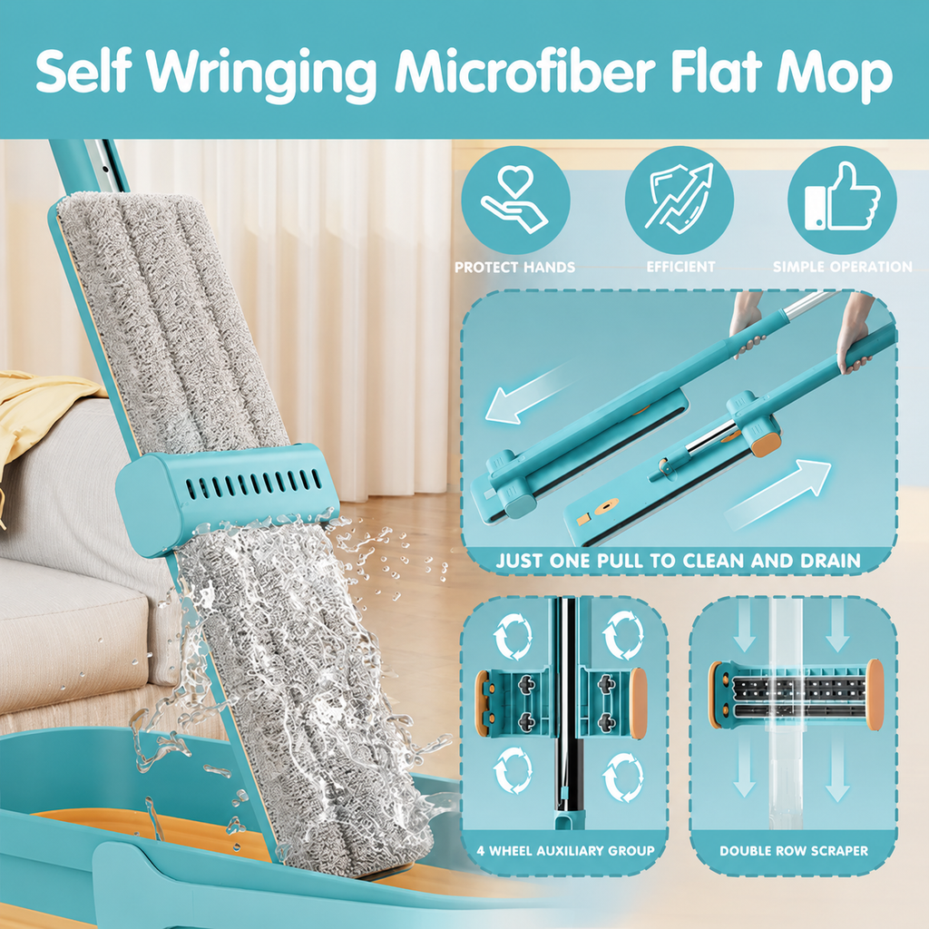 360° Self-Wringing Magic Mop — Clean Your Entire House in 15 Minutes Without Bending