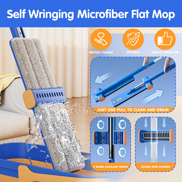 360° Self-Wringing Magic Mop — Clean Your Entire House in 15 Minutes Without Bending